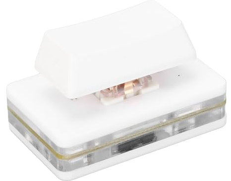 Denash Tastiera a 1 Tasto, Tastiera Singola con Pulsante USB Tastiera da Gioco Meccanica a una Mano con Estrattore per Interruttore, Tastiera PC Macro Programmabile (WHITE)