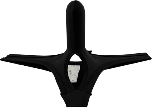 Faringoto String en nylon pour homme ouvert sur le devant - Dos en T - Slip taille basse - Sous-vêtements avec poche bombée, noir, Large
