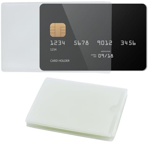 FAREASTSHOP 12 fundas transparentes para tarjetas de crédito, portatarjetas de plástico, protector de tarjetas de crédito transparente