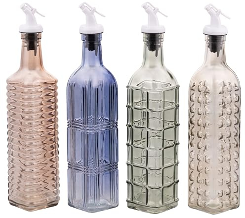 Villa d'Este Home Tivoli 1996 Set 4 Bottiglia olio 500 ml in vetro, tappo salvagoccia, 4 Toni Imperial