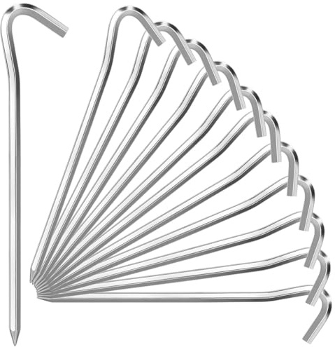 WUSJCOF 12 unidades de estacas para tienda de campaña 18cm aluminio clavijas de camping anclajes de suelo para tienda de campaña plata