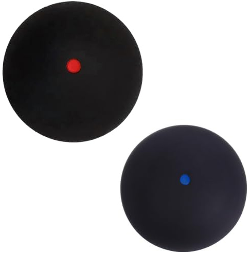 Professional 2-Pack Squash Ball Set, High-Bounce Soft Rubber for Training and Match Play, Suits All Skill Levels from Beginner to Advanced, in Blue and Red Dot Options