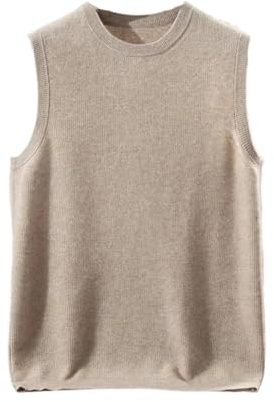 Men's Cashmere Knit Vest Sweater Winter Fall Slim Fit Sleeveless Waistcoat Soft Round Neck Pullover Clothing