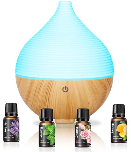 Difusor de Aroma, 160ml Difusor de Aceites Esenciales, Humidificador Ultrasónico, con 7 Colores LED, USB, Apagado Automático, Humidificador Aceites Esenciales para Hogar, Oficina, SPA