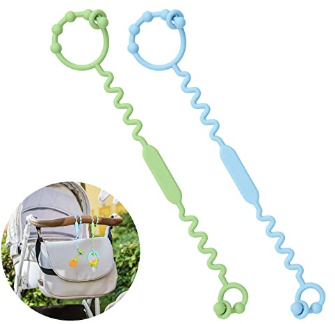Vicloon Correa de Juguete para Bebé de Silicona, 2 Piezas Baby Cup Catcher para Niños de 18 Meses o Más, Correa de Juguete para Tronas, Cochecitos, Sillas de Coche