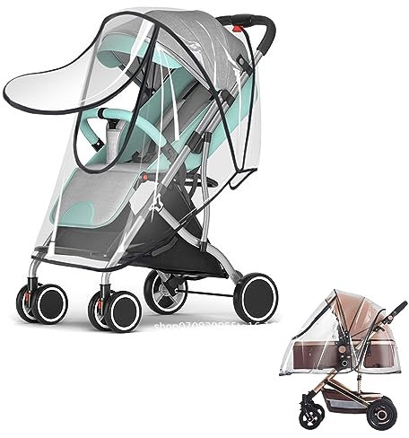 Universal Regenschutz für Kinderwagen Baby Universal Buggy Regenschutz Regenverdeck Universal Buggy Raincover Transparent Raincover Regenhaube Schutz vor Regen und Wind und gute Luftzirkulation