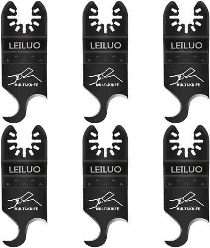 LEILUO 6-teiliges Multifunktionswerkzeug Haken sägeblatt für Teppiche Dachpappe mit Aufbewahrungstasche Kompatibel mit DeWalt Dremel Milwaukee und mehr