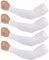 Tyqour 4 pares de mangas UV para hombres y mujeres, mangas de brazo de compresión de enfriamiento para conducir, golf, pesca, ciclismo, senderismo, hacer, blanco, Small