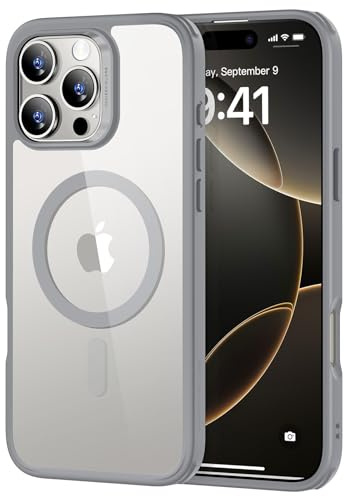 ESR for iPhone 16 Pro Max Case, Compatible with MagSafe, Shockproof Military-Grade Protection, Magnetic Phone Case for iPhone 16 Pro Max, Classic Hybrid Case (HaloLock), Clear Grey