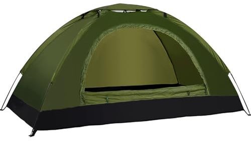 Ultraleichtes Campingzelt, 210D Oxford-Stoff, wasserdichtes Zelt mit Schutzhüllen, Tragetasche, wasserdicht und einfach aufzubauen, für Rucksackreisen, Ausflüge, Wandern (1 Person, Armeegrün)