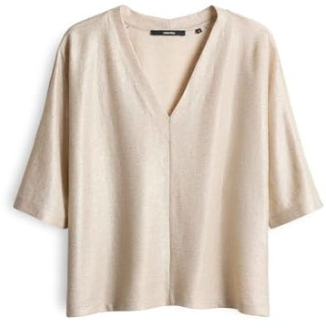 someday Damen Dreiviertelarmshirt | Jerseyshirt KELORA Loose mit metallischem Schimmer Natural Glaze, 36
