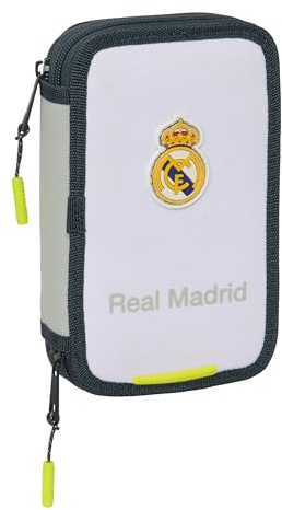 safta Real Madrid EQUIPACIÓN 25/26 - Trousse Scolaire pour Enfant, avec 29 Outils Inclus, idéale pour Les Enfants de 5 à 14 Ans, Confortable et Polyvalente, qualité et résistance, 12,5 x 4 x 19,5 cm