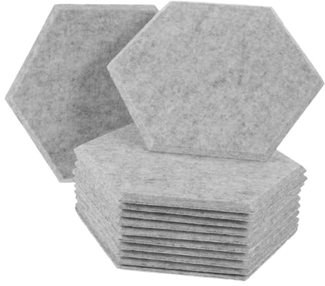DRESSOOS Panel Acústico Insonorizado 3D 12 Piezas de Fieltro Absorbente Reducción de Ruido para Estudio Karaoke y Gimnasio Material Fonoabsorbente