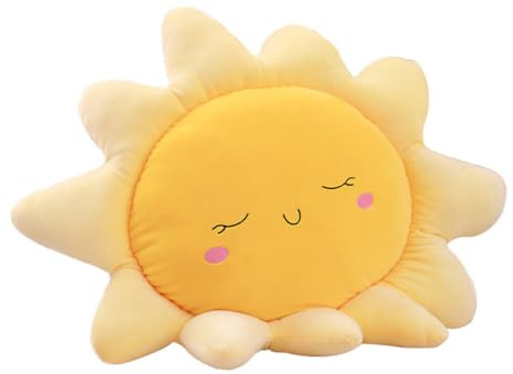 Beaupretty Oreiller Peluche Soleil Créatif 40X40X10Cm Coussin Doux Apaisant pour Enfants Décoration Chambre Canapé Voiture