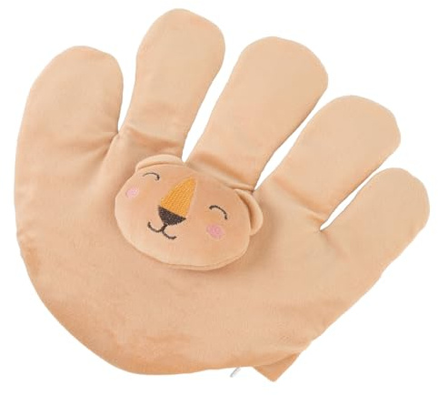 Omquot Juguete para Dormir con Palmaditas para bebé, Práctico Guante con Forma de Mano para el Sueño del bebé, Material de Felpa, 10,24x9,06 Pulgadas (Café)