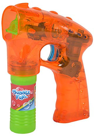 Simba 107282330 - Bubble Fun Seifenblasen Pistole, batteriebetrieben, 55ml Lauge, mit Licht-Effekt, 14x17cm, ab 3 Jahre