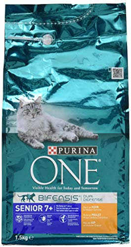 ONE Senior 7+, Reich an Huhn und Vollkorn-Getreide Katzentrockenfutter, 1500 g