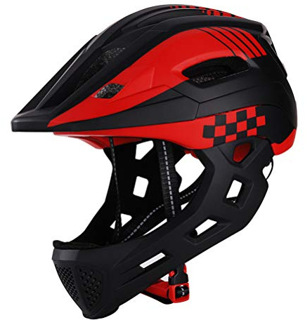 Casque de vélo pour Les Enfants 2-en-1 Casque Full Face VTT BMX Dirtbike Planche à roulettes avec Menton Amovible Garde