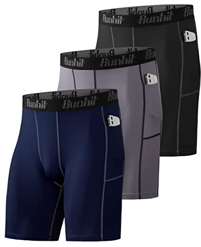 Runhit Compression Shorts for Men,Mens Underwear Spandex Shorts Workout Running Small