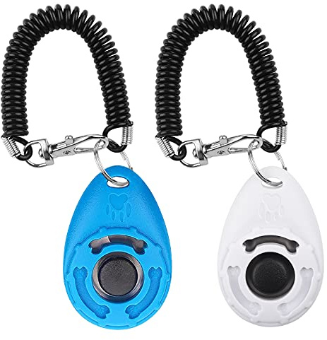 Diyife Clicker per Cani, [2 PCS] Formazione Clicker con Cinturino da Polso per Cane Gatto Cavallo