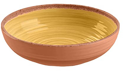 Rustic Swirl Yellow Melamine/Plastic/BBQ/Outdoor Bowl Set (1)