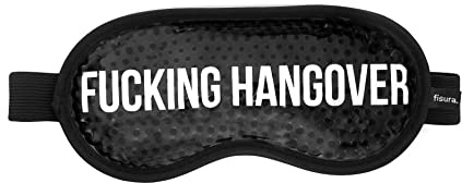 FISURA - Augenmaske. Gel-Augenmaske. Gelmaske gegen geschwollene Augen und dunkle Ringe. Schlafmaske. Maße: 18,5 cm x 9 cm. (Kater EN, schwarz)