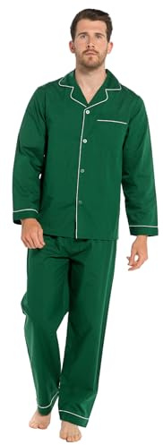 Lora Dora Mens Traditional Pyjamas Emerald Green L