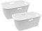 HRB Wäschekorb Plastik Rattan Optik, 40 L Wäsche Box Volumen, Wäschesammler mit 58,5 x 39 x 26 cm Außenmaß, Wäsche Sortierer groß, Aufbewahrungskorb 2 Stück, Weiß