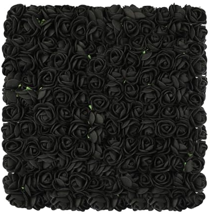 MWOOT 144 Pezzi Fiori Artificiali Nera, Mini Rose Finte, Rose in Schiuma Piccoli per San Valentino Halloween Matrimonio Festa Festival Decorazione, 2.5CM Teste di Rose Finti Fai Da Te