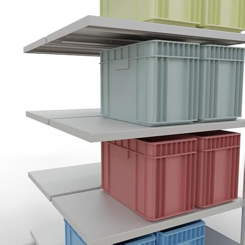 qpool24 Anbauregal, Doppelregal, Fachbodenregal Stecksysem MULTIplus250, 2000 x 1000 x (2x600) mm (HxBxT), 2x5 Fachböden, Längenriegel, RAL 7035 lichtgrau