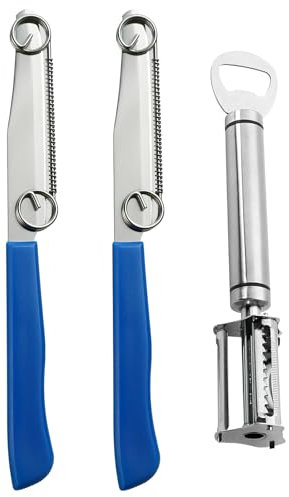 TNSLAND 2 Coltelli A Taglio Rapido + 1 Coltello per Sminuzzare, Affetta Verdure Manuale Grattugia Regolabile per Affettare Gli Asparagi Coltello Per Sbucciare, Sminuzzare E Affettare Le Verdure