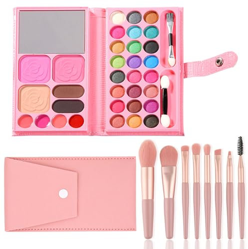 MUNSKT Make-up-Set für Kinder, 33 Farben, Waschbares Spielzeug-Kosmetik für Mädchen, Geburtstagsgeschenke für Halloween, Weihnachten, 4-12 Jahre