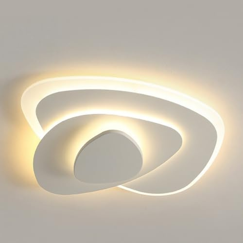HTsilphelene Moderna Plafoniera, Dimmerabile 3000K-6500K Lampada Da Soffitto, Plafoniera Led Soffitto Lampadario A Forma Di Creatività Minimalista Per Soggiorno, Camera Da Letto, Cucina(E 50CM)