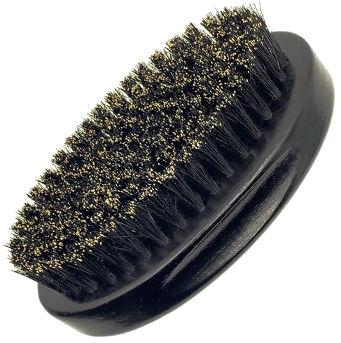 BilaliyMil 4.3 IN Natural Boar Bristle Beard Brush for Men, Premium Wooden Handle with Boar Bristles - Pocket Travel Mustache Grooming Tool for Husband & Father