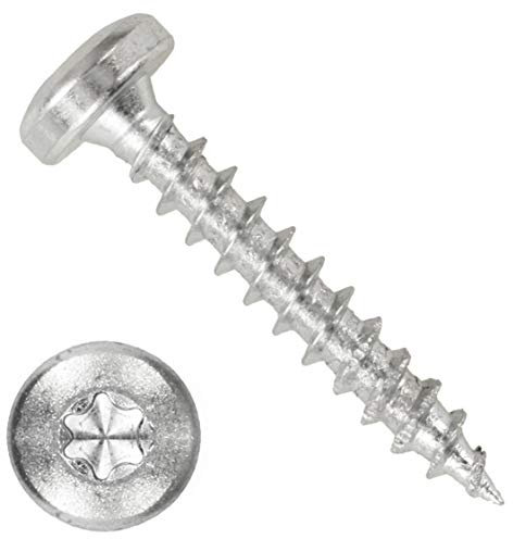 Spanplattenschraube – PROFI - PAN HEAD Halb Rundkopf verzinkt rostgeschützt Stahl gehärtet - SPL PROFI PANHEAD VZ TORX SGH - 6.0 x 25 (5 Stück)