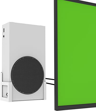 Monzlteck Soporte de Pared para Xbox Series S, Totalmente metálico, Colgante Vertical de Pared con botón de Encendido, Izquierda/Derecha, Soporte de Pared para XSS
