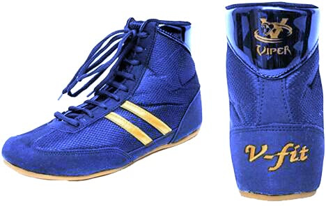 VIPER V_FIT Boxing Boots Mens Boys Girls Boxing Footwear Boxing Shoes (Blue) (Numeric_8)