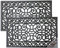 LSC Rubber Door Mat Outdoor Heavy Duty Large Door Mat Non Slip Dirt Scraper Outdoor Mats for Front Door Black Welcome Decorative Wrought Iron Effect Drainage Doormats Outside (Pack of 2, 45 X 75 cm)