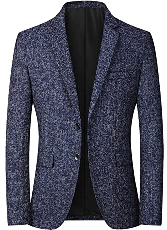 SHINROAD Giacca da uomo Blazer Tinta unita monopetto morbido e confortevole Autunno Inverno Due Bottoni Tasche Abito Uomo Cappotto per Matrimonio incontri uffici
