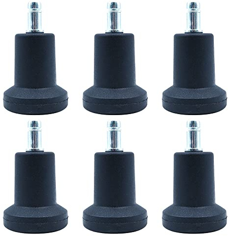 WANGCL Förpackning med 5 glidhjul för kontorsstol hjulbyte, 11 mm x 22 mm stam, 50 mm diameter (svart)