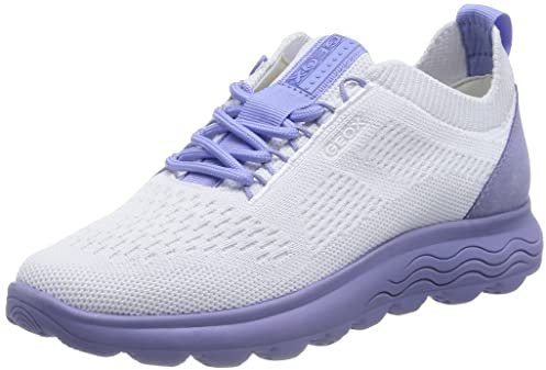 Geox D SPHERICA, Zapatillas, Mujer, Off White Lt Violet, 39 EU