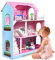 NAIZY Kinder Puppenhaus Holz Haus 100x70x30cm Puppenstube Set Rosa 3 Etagen Playmobil Dollhouse mit Möbeln & Zubehör Puppenvilla DIY Wohnmobil Haus Traumvilla, für Mädchen und Jungen (Typ B)