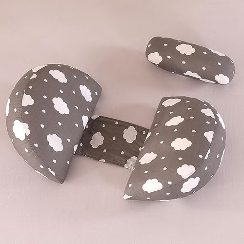 SHANNA Pregnancy Pillows for Sleeping, Upgraded Wedge Maternity Pillow, Pregnancy Body Pillow for Pregnant Women with Removable, Washable Cover, Support for Belly,Back (Cloud Gray)