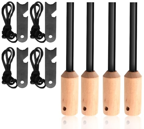 Miyake 4 Pack 5/16 Ferro Rod Fire Starter with Multi Tool Striker Flint and Steel Survival for Camping, Hiking, Emergency and Addition to Your Emergency Survival Kit