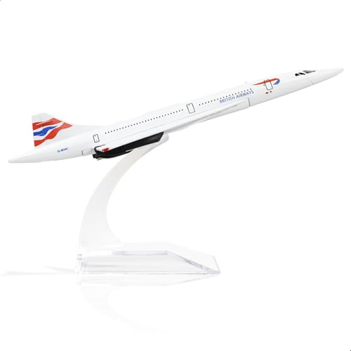 NUOTIE 1/400 Concorde British Airways Airplane Model Pre-Build Diecast Aircraft Kit Metal Display Model Collection or Gift
