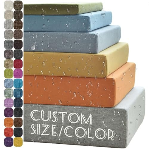 JIcloun Coussin de Banc sur Mesure, Exterieur Impermeable Coussin Banquette Interieur Personnalisée Coussin Assise Antidérapant Coussin de Siège en Mousse