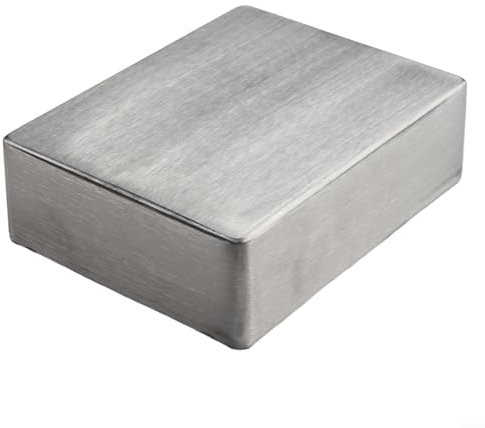 Oniissy Scatola in alluminio effetto metallo per strumenti elettrici argentati, impermeabile per alimentazione esterna/esterna (120 x 95 x 35 mm)