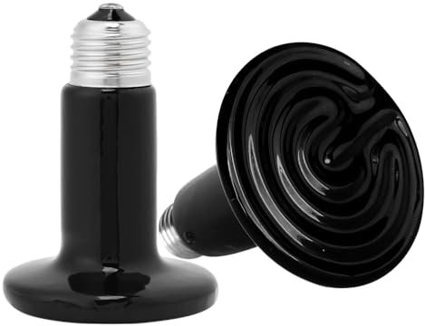 KUWUNG 2 Stück Reptilien Wärmelampe, Keramik Terrarium Wärmelampe, 50W Wärmelampe für Tiere, AC 220V, Terrarium Wärmelampe für Reptilien, Schildkröte, Eidechse, Huhn, Hund