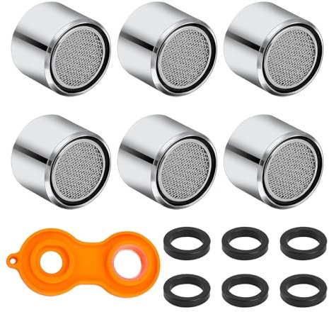 YUXITA 6-teiliges Wasserhahn-Set mit Schraubenschlüssel-Set für Küche, Wasserhahn, Strahlregler, wassersparender Wasserhahn-Filter, Waschbeckenbelüfter