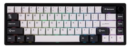 EPOMAKER Galaxy65 Wireless QMK/VIA Mechanical Keyboard, Ball-Catch Anodized Aluminum Custom Keyboard, Pre-Lubed Hot-Swappable Switch, RGB Backlit, Rotary Knob, 2.4Ghz/BT/Type-C (Black)
